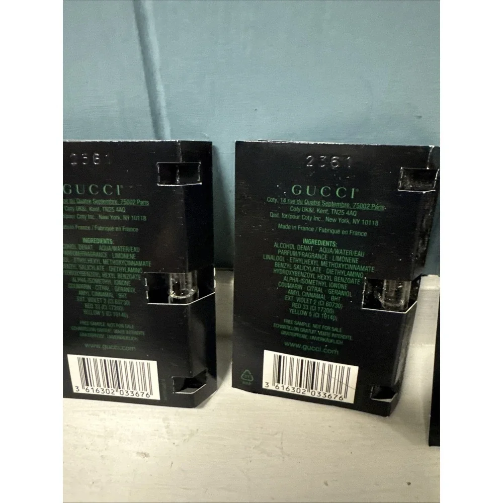 4 GUCCI GUILTY BLACK POUR HOMME EDT 1 x SAMPLES 0.05 FL. OZ. 1.5 ML‎ SPRAY FRESH